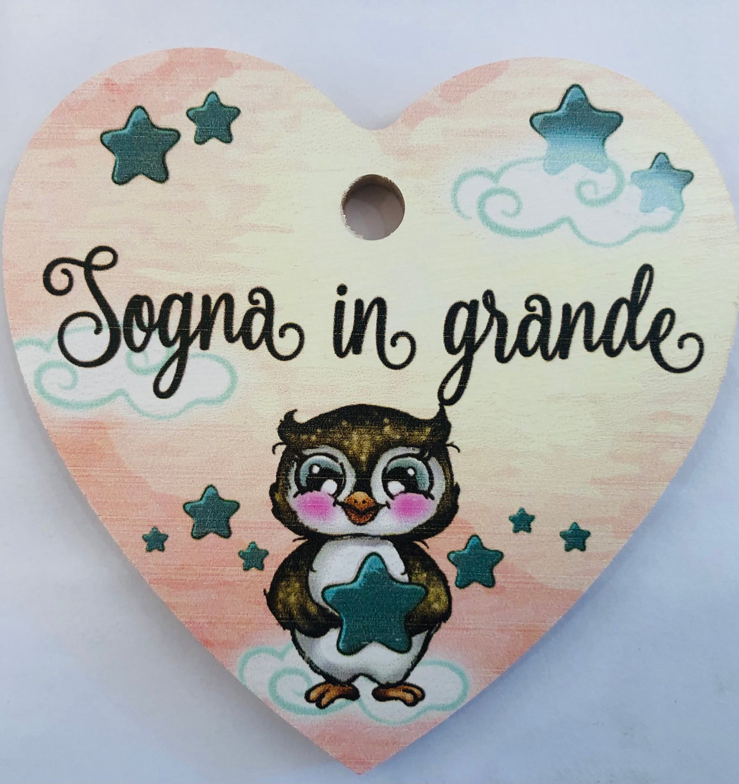 targhetta a cuore gufi