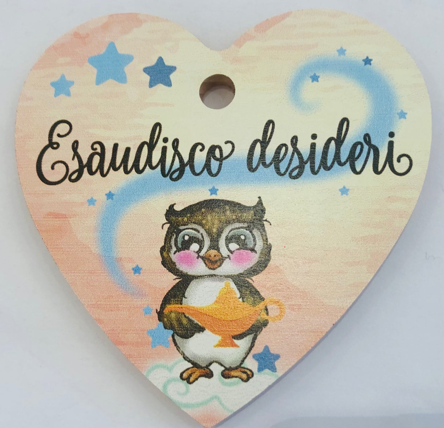 targhetta a cuore gufi