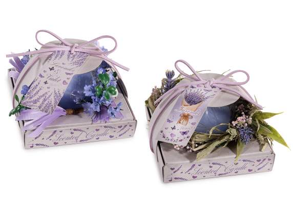 Confezione regalo candela profumata c/ghirlanda "Lavanda"