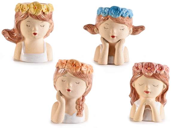 VASO DECORATIVO IN CERAMICA VOLTO DONNA