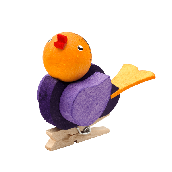 kleine Vögel mit Wäscheklammer