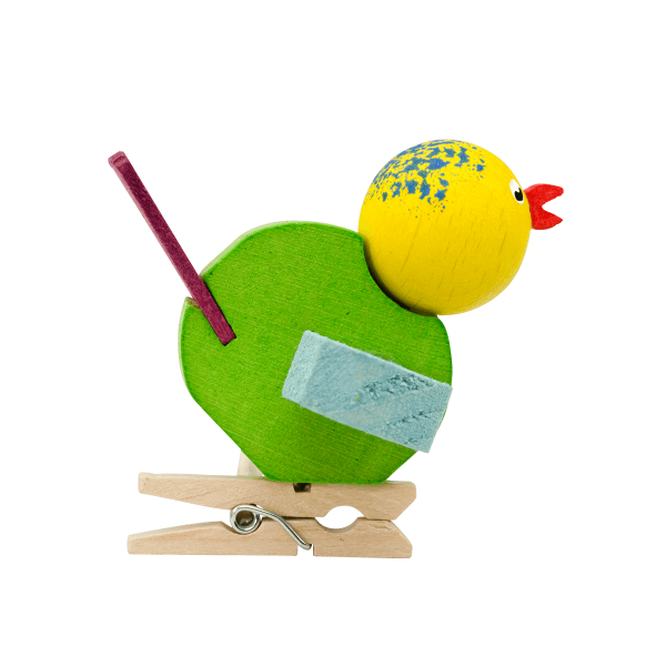 kleine Vögel mit Wäscheklammer
