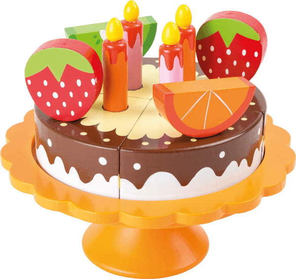 Torta di compleanno da tagliare in legno
