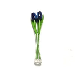3 Tulpen 35cm in Glasvase