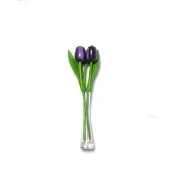 3 Tulpen 35cm in Glasvase