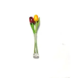 3 Tulpen 35cm in Glasvase