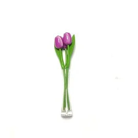 3 Tulpen 35cm in Glasvase
