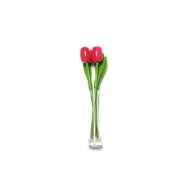 3 Tulpen 35cm in Glasvase