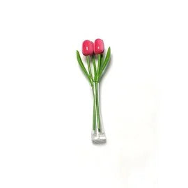 3 Tulpen 35cm in Glasvase