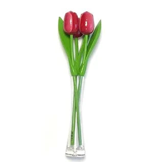 3 Tulpen 35cm in Glasvase