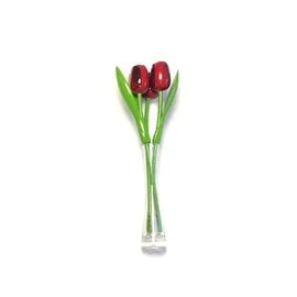 3 Tulpen 35cm in Glasvase