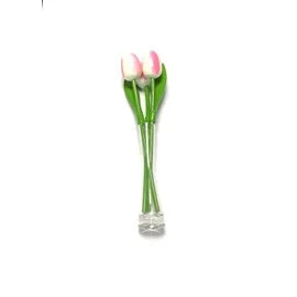 3 Tulpen 35cm in Glasvase