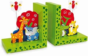 Fermalibro Wild Animals in Legno Verniciato Robusto e colorato