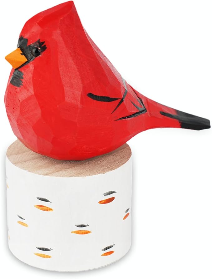 Statuette di uccelli in legno fatte a mano