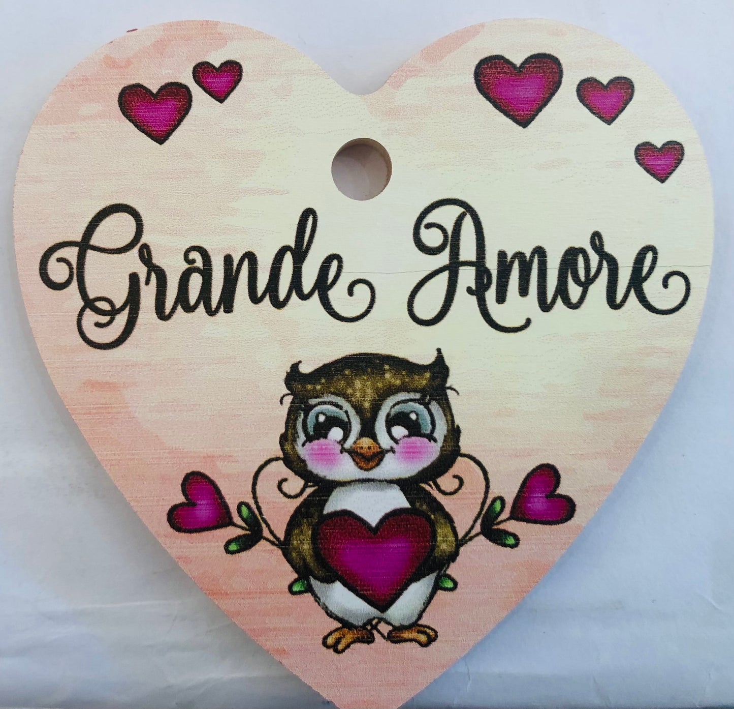 targhetta a cuore gufi