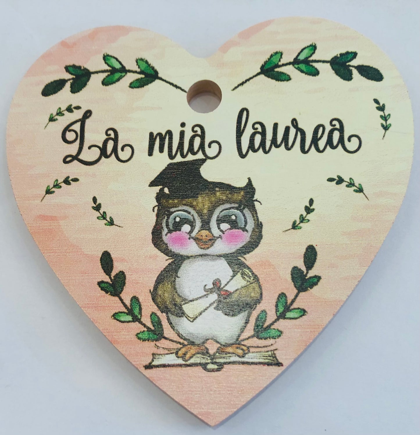 targhetta a cuore gufi