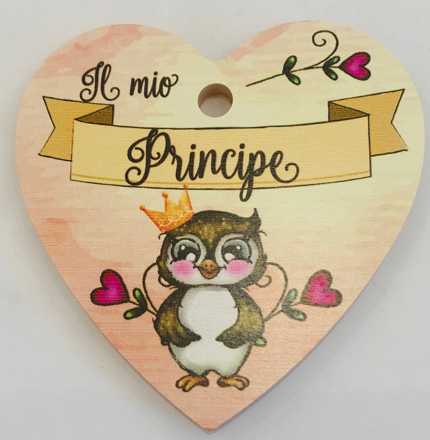 targhetta a cuore gufi