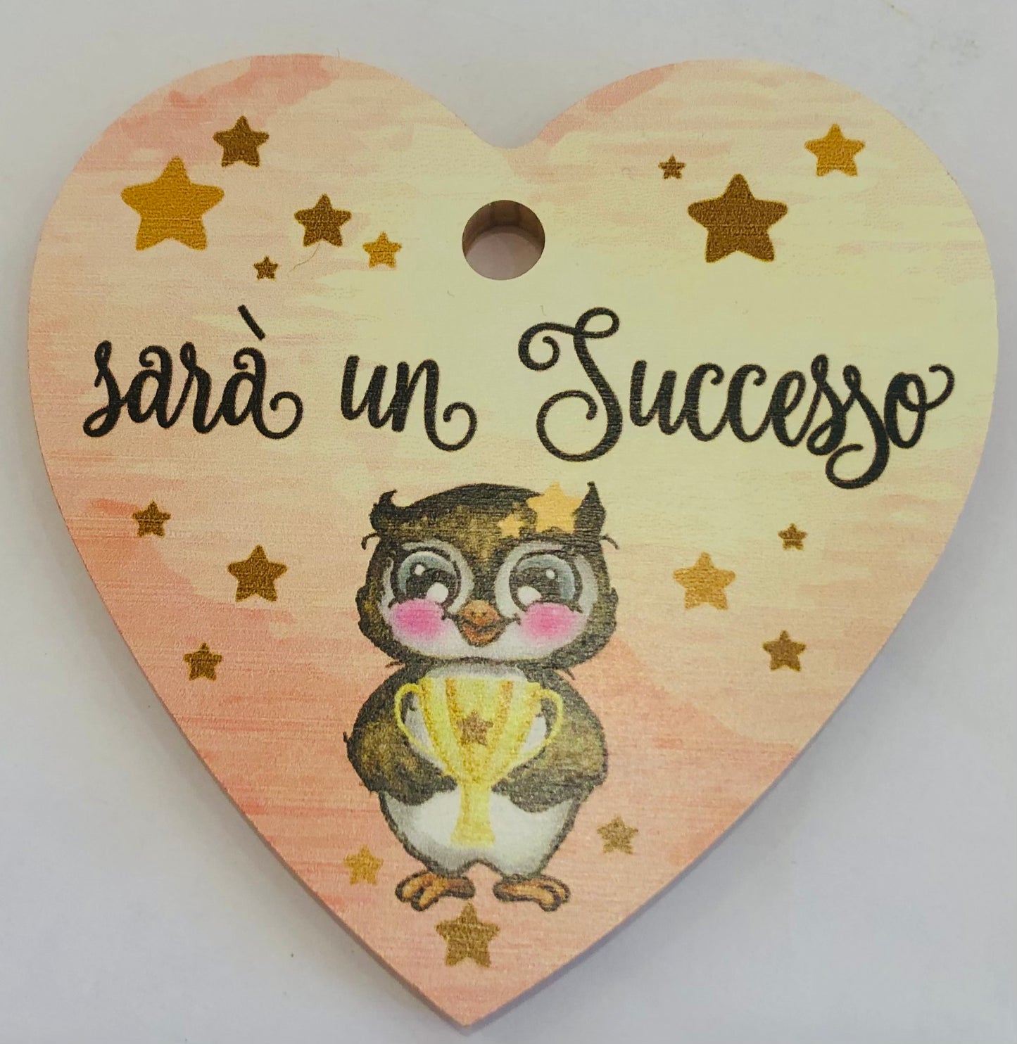 targhetta a cuore gufi