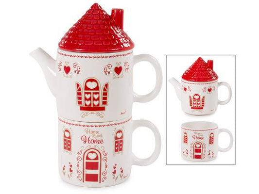 Set teiera e tazza in ceramica