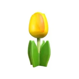 tulipano in legno su foglia