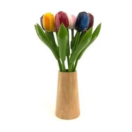 mix 9 tulipani 35cm in vaso in legno