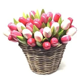 tulipani 35cm con cesto (SU ORDINAZIONE)