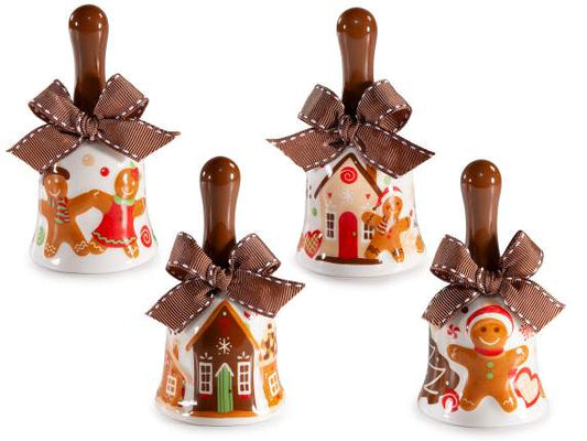 Campanelle di Natale in ceramica decoro "Biscottini"