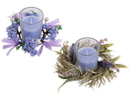 Confezione regalo candela profumata c/ghirlanda "Lavanda"
