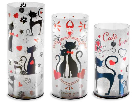 lampade in vetro cangiante con luci LED "PrettyCat"