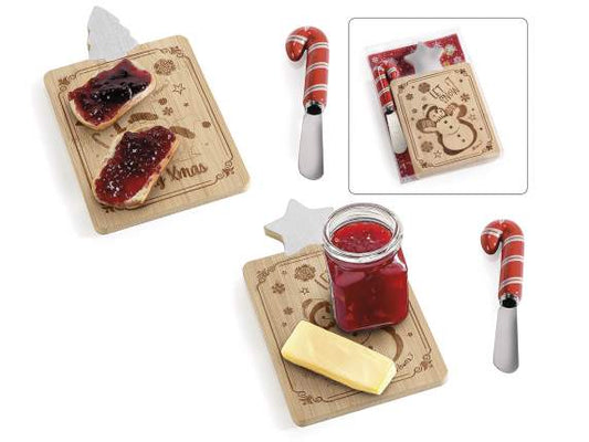 Taglieri di Natale in legno inciso con decori a tema per aperitivi