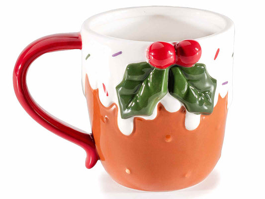 Tazze mug di Natale dolcetto pan zenzero con agrifoglio in ceramica