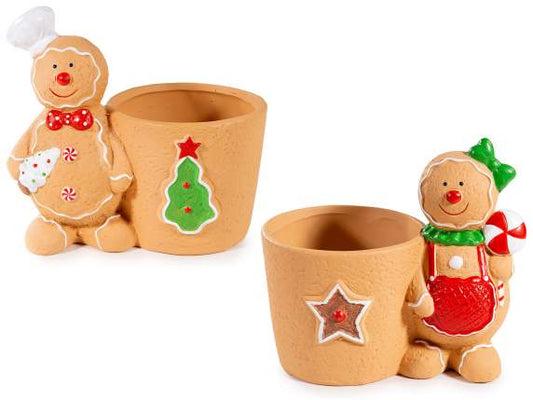 Vasetti di Natale in dolomite con pan di zenzero e dettagli in rilievo