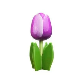tulipano in legno su foglia