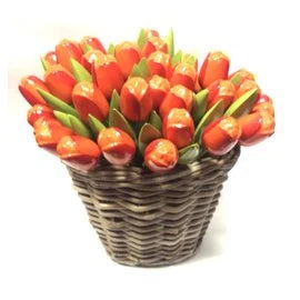 tulipani 35cm con cesto (SU ORDINAZIONE)