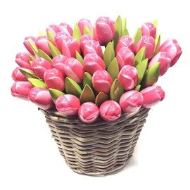 tulipani 35cm con cesto (SU ORDINAZIONE)