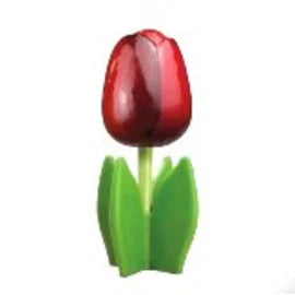 tulipano in legno su foglia