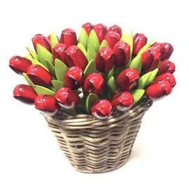 tulipani 35cm con cesto (SU ORDINAZIONE)
