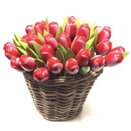 tulipani 35cm con cesto (SU ORDINAZIONE)