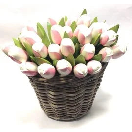 tulipani 35cm con cesto (SU ORDINAZIONE)