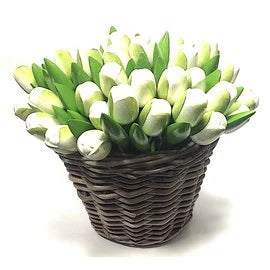 tulipani 35cm con cesto (SU ORDINAZIONE)