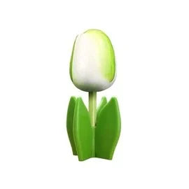 tulipano in legno su foglia