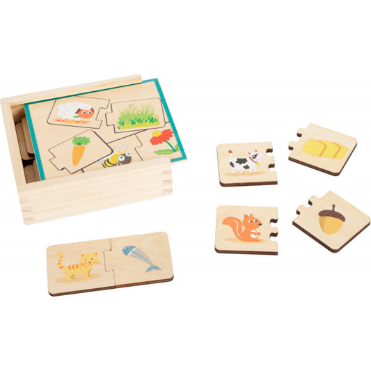 gioco puzzle in legno "animali che mangiano"