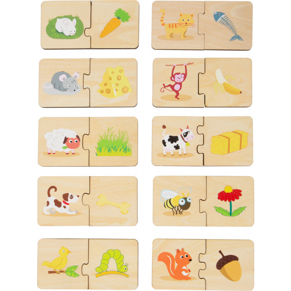 gioco puzzle in legno "animali che mangiano"